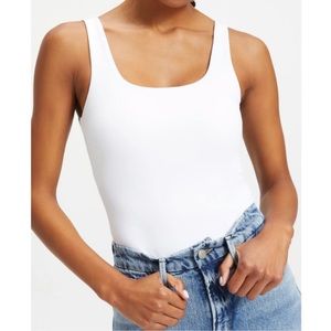 Good American White Modern Tank Bodysuit Size S NWT
